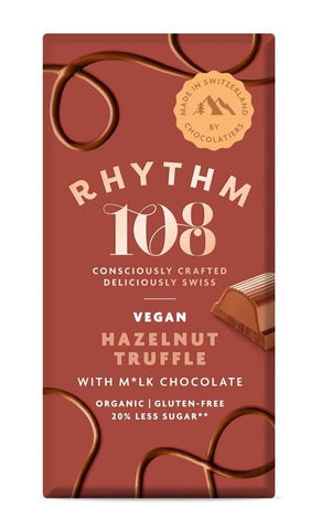 Rhythm 108 Swiss Chocolate Tablet Hazelnut Truffle Filling 100G