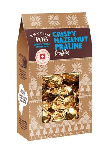 Rhythm 108 Organic Crispy Hazelnut Praline Chocolate Truffles 144g Gluten Free Vegan