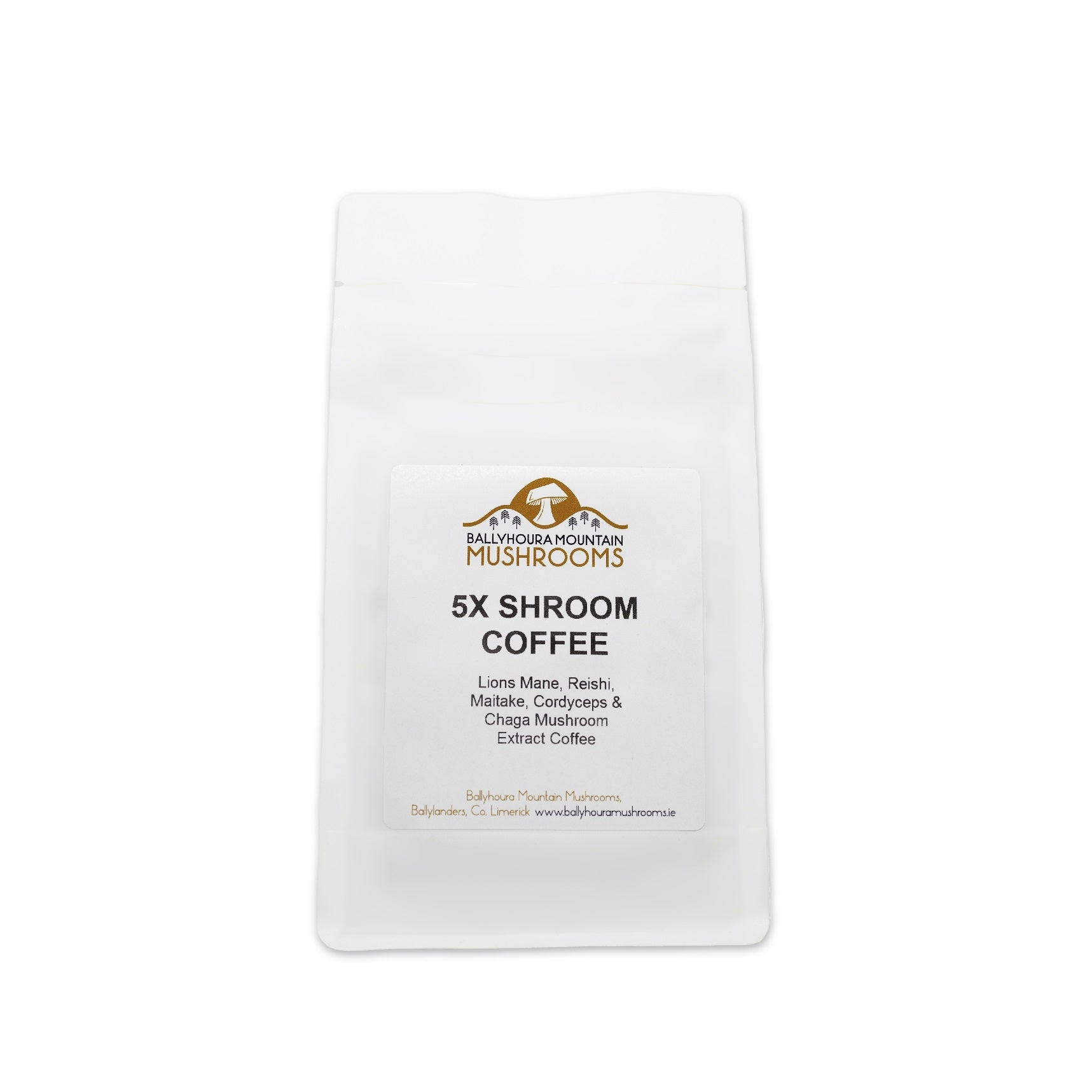 Ballyhoura 5 Mushroom Coffee Lions Mane Reishi Maitake Cordyceps & Chaga Mushroom Extract Coffee 200g