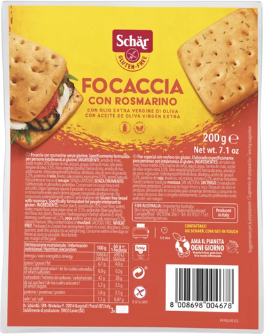 Schär Focaccia Rosemary Gluten Free 200g