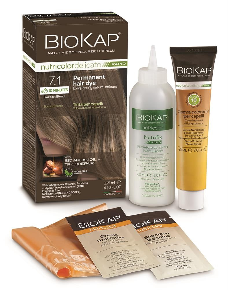 BioKap Swedish Blond 7.1 Rapid Permanent Hair Dye 140 ml