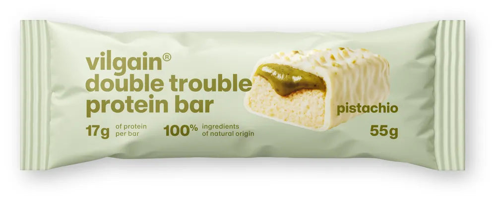 Vilgain Doubletrouble Protein Bar White Chocolate Pistachio  55g