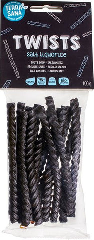 Terrasana Organic Salt Drop Liquorice Twists 100g Gluten Free