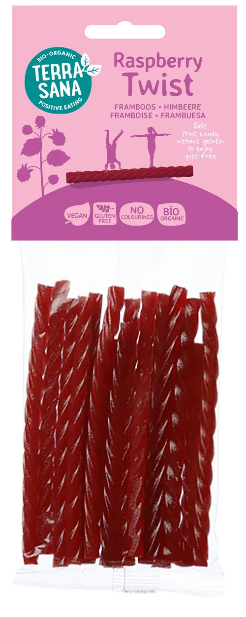 TerraSana Organic Raspberry Twists 75g Gluten Free