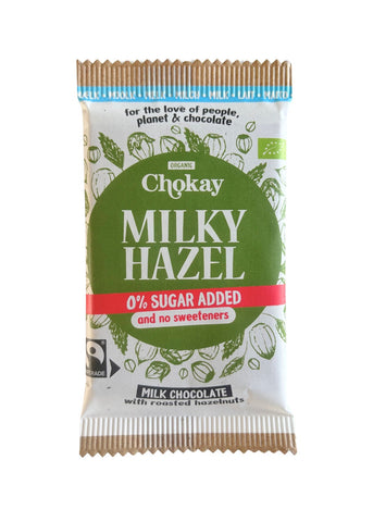 Chokay Organic Milk Chocolate With Hazelnuts 70g