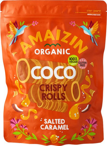 Amaizin Organic Crispy Rolls Salted Caramel 140g Gluten Free