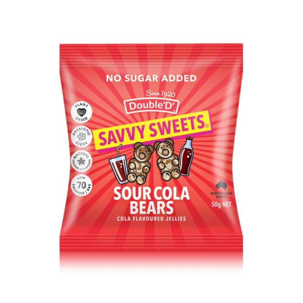 Savvy Sweets Sour Cola Sweets 50g NAS GF