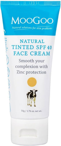 MooGoo Natural Tinted SPF40 Face Cream 50g