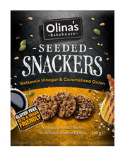 Olinas Bakehouse Seeded Snackers Balsamic Vinegar & Caramalized Onion 140g Gluten Free