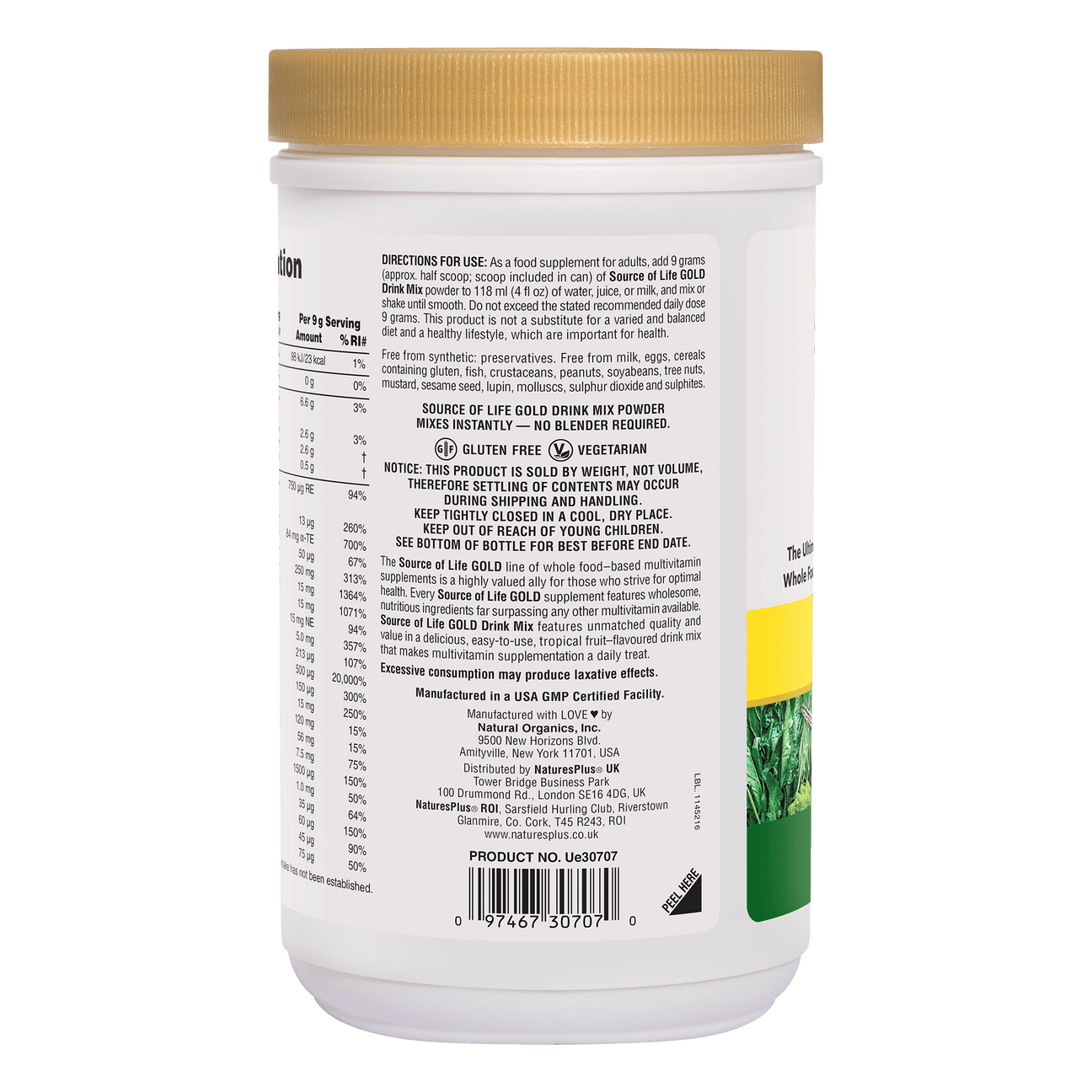 Natures Plus Source of Life Gold Drink Mix 540g