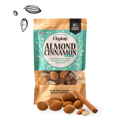 Chokay Organic Cinnamon Almonds No Sugar 85g