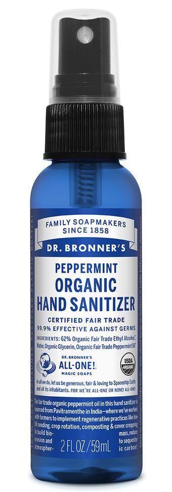 Dr Bronner Organic Peppermint Hand Sanitiser 59ml