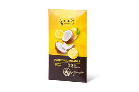 Ruta Milk Chocolate 32% Cocoa Coconuts & Lemons 90g