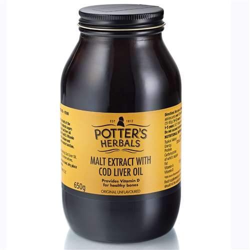 Potters Malt Extract W/Cod Liver Oil Original Unflavoured 650G