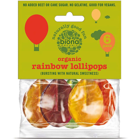 Biona Organic Rainbow Lollies 6 Pack