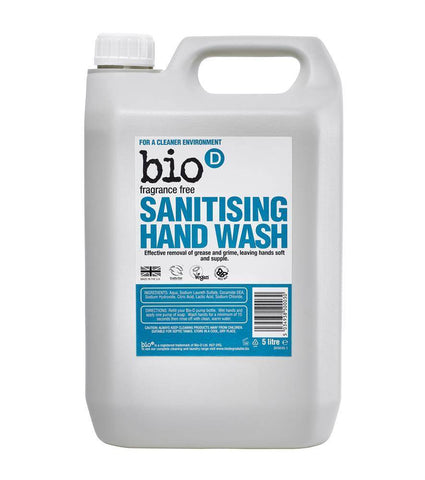 Bio-D Fragrance Free Sanitising Hand Wash 5L