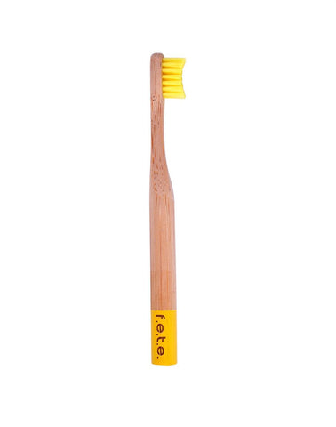 FETE Children's Bamboo Toothbrush Single Yellow