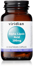 Viridian Alpha Lipoic Acid 200Mg 30 Caps