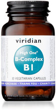 Viridian HIGH ONE Vitamin B1 with B-Complex 30 Caps