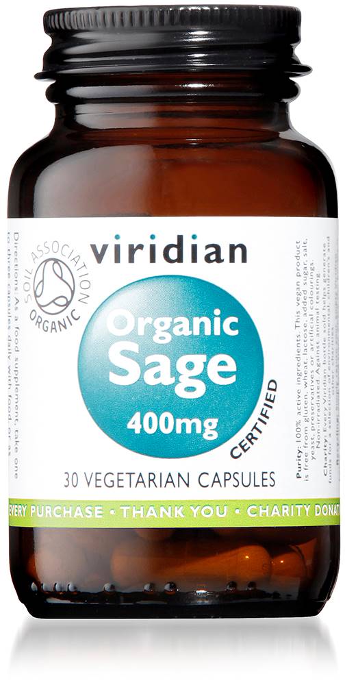 Viridian Organic Sage 400Mg 30 Caps
