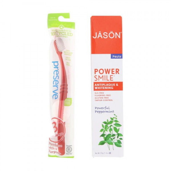 Jason Powersmile Antiplaque & Whitening Toothpaste with Toothbrush