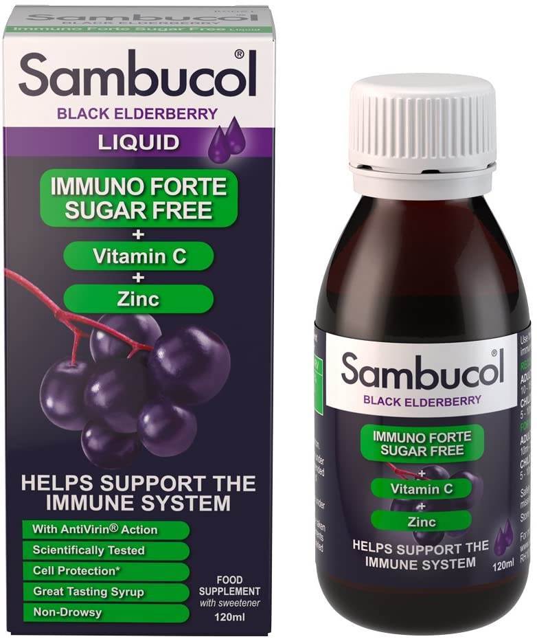 Sambucol Immuno Forte Black Elderberry Sugar Free Liquid 120ml
