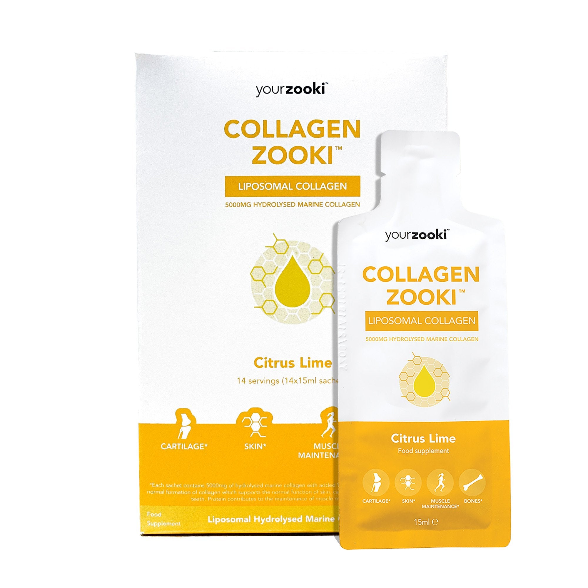 Your Zooki Liposomal Collagen Citrus Lime 14 * 15ml Sachets