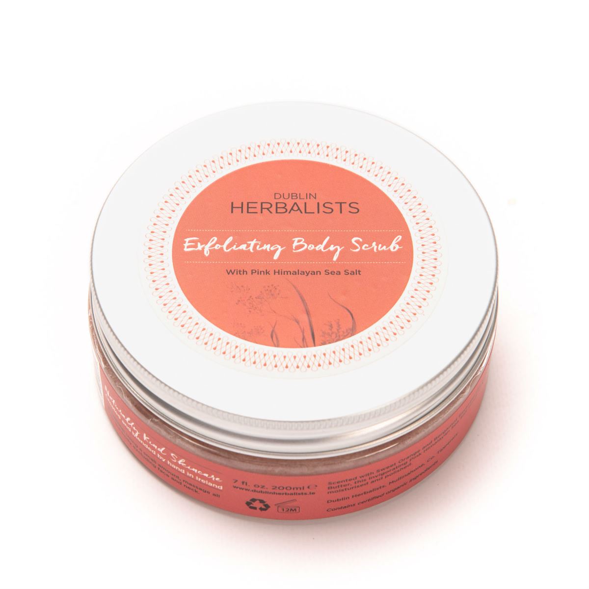 Dublin Herbalists Exfoliating Body Scrub with Pink Himalayan Sea Salt 200ml