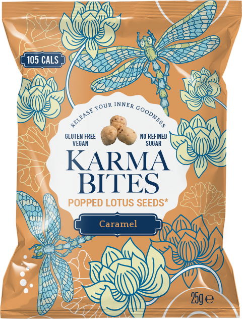 Karma Bites Popped Lotus Seeds Caramel 25g