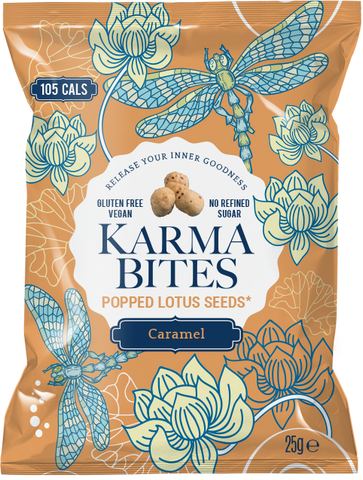 Karma Bites Popped Lotus Seeds Caramel 25g