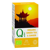 Qi Organic Fairtrade Green Tea With Ginger 25 Bags