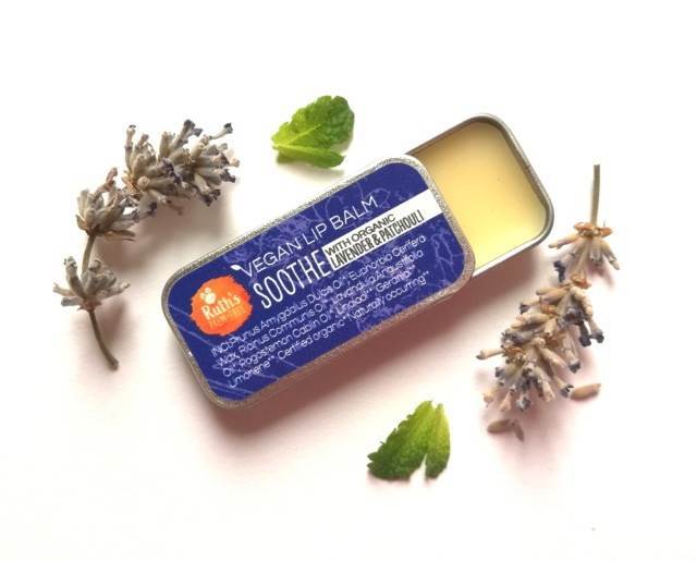 Ruth's Palm-Free Soothe Vegan Lip Balm with Org Lavender & Patchouli