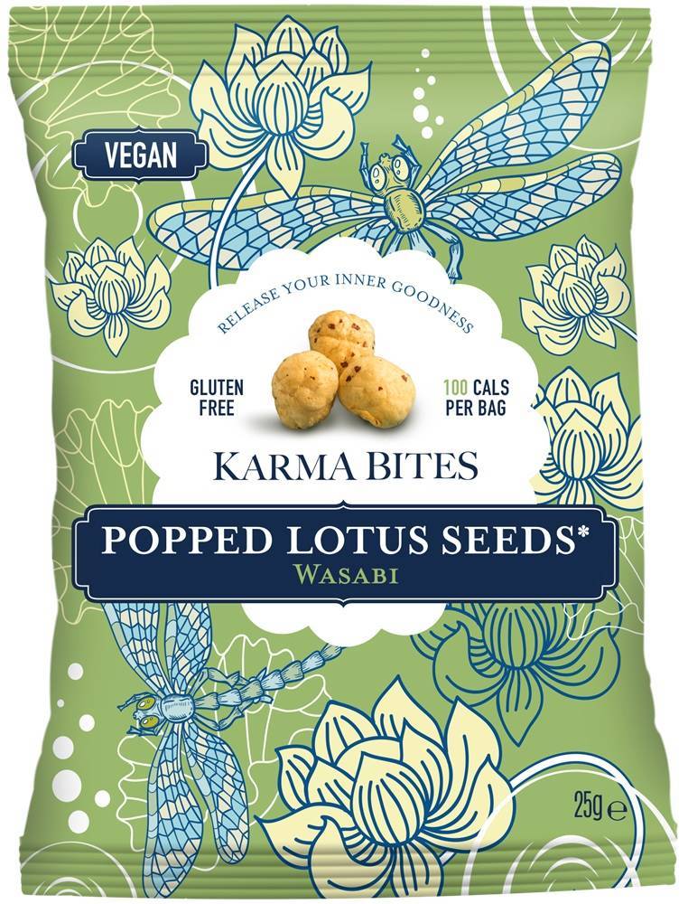 Karma Bites Popped Lotus Seeds Wasabi 25g