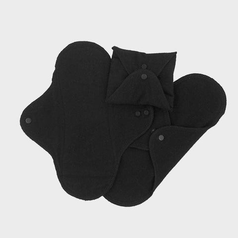 ImseVimse Reusable Cotton Cloth Pantyliners Black x 3