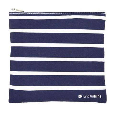 LunchSkins Reusable Zippered Sandwich Bag Navy Stripe