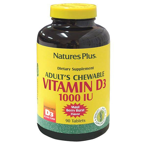 Natures Plus Adults Chewable Vitamin D3 1000IU 90 Tabs