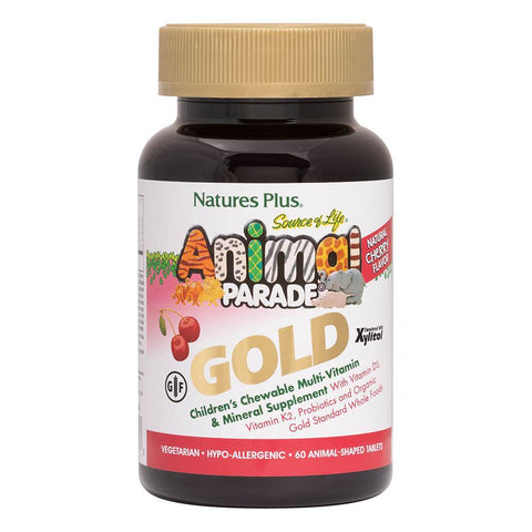 Natures Plus Animal Parade Gold Childrens Cherry Chewables 120Tabs