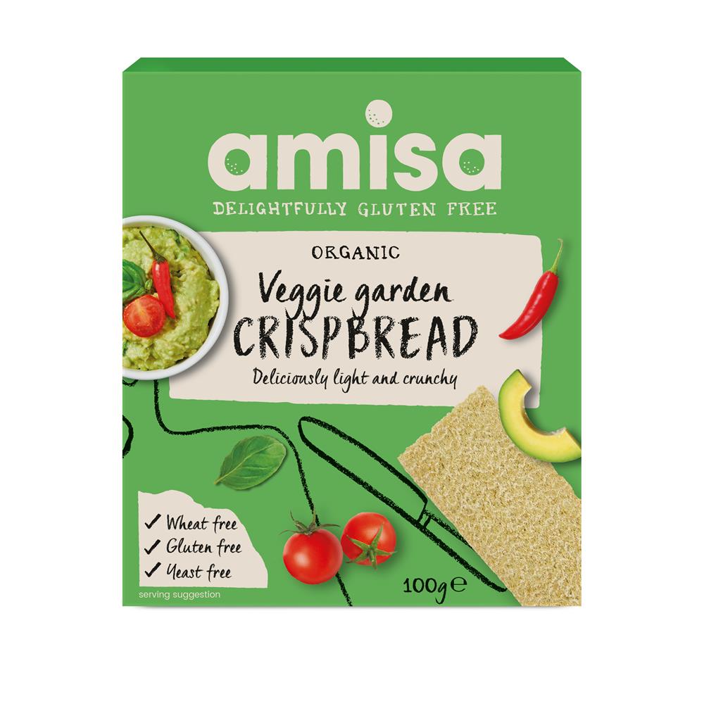 Amisa Organic Gluten Free Crispbread - Veggie Garden 100g