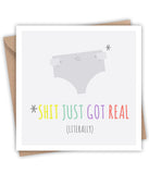 Lainey K S**t Just Got Real Baby Card