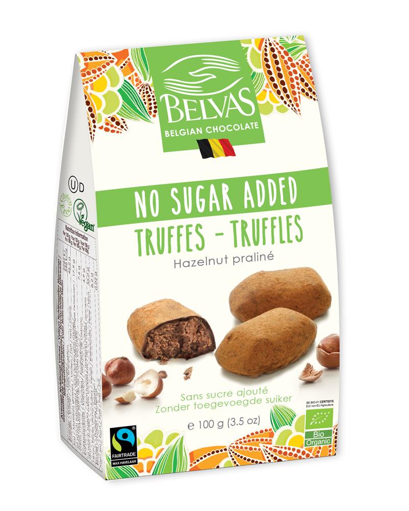 Belvas Organic Hazelnut Truffles No Sugar Added 100g