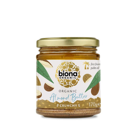 Biona Organic Almond Butter Crunchy Palm Oil Free 170g