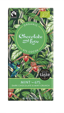 Chocolate And Love Organic 67% Mint Chocolate 80G