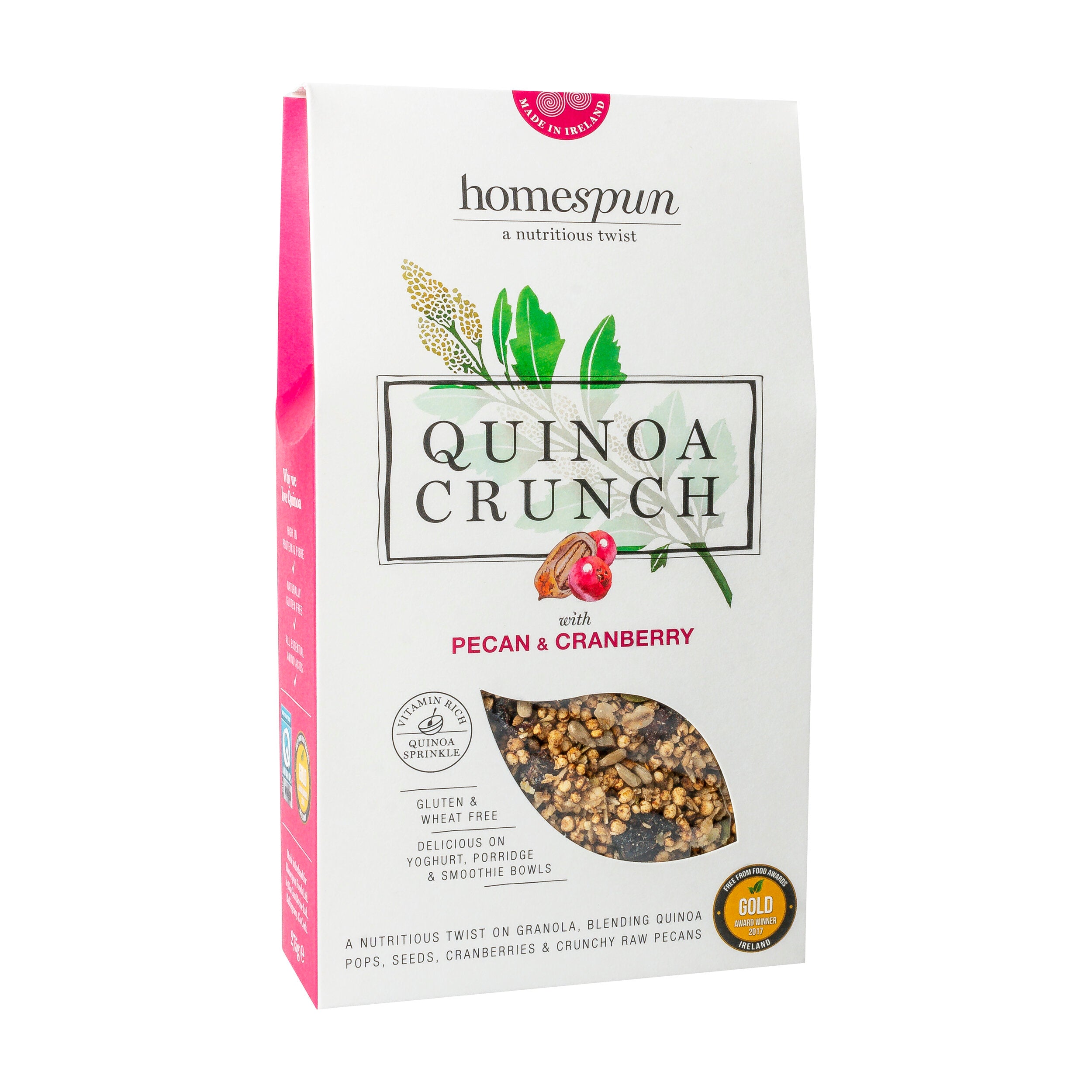 Homespun Quinoa Crunch with Pecan & Cranberry 275g Gluten Free