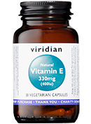 Viridian Natural Vitamin E 400IU Veg Caps 30