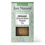 Just Natural Organic Ground Black Pepper 25g