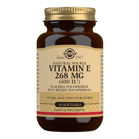 Solgar Natural Source Vitamin E 268mg (400 IU) 50 Softgels