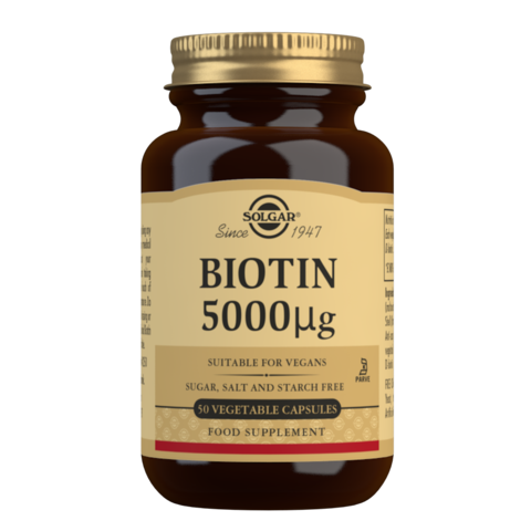 Solgar Biotin 5000 ug Vegetable Capsules 50