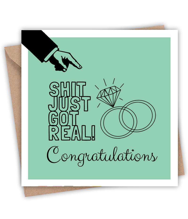 Lainey K S**t Just Got Real Wedding  Card