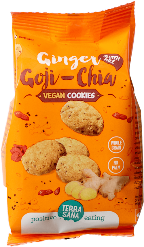 Terrasana Organic Ginger Goji Chia Cookies 150g Gluten Free Vegan