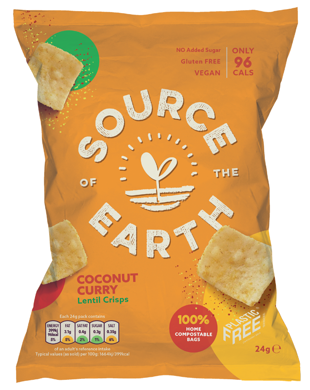 Source of the Earth Coconut Curry Lentil Crisps 24g Gluten Free